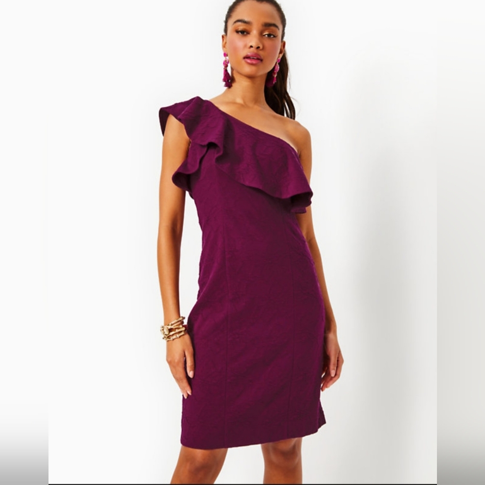 Lilly Pulitzer Bordeaux One-Shoulder Dress